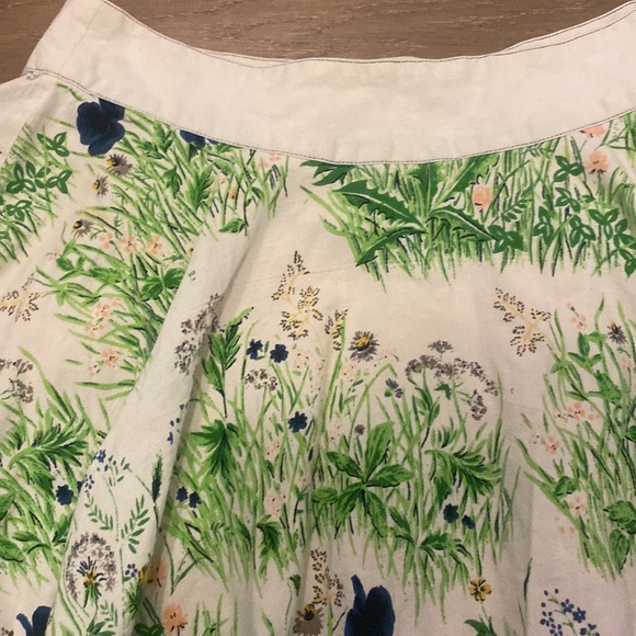 NWOT Anthropologie Viola Cotton Linen Made in India Skirt Floral Lined 6 S Small - Picture 2 of 4